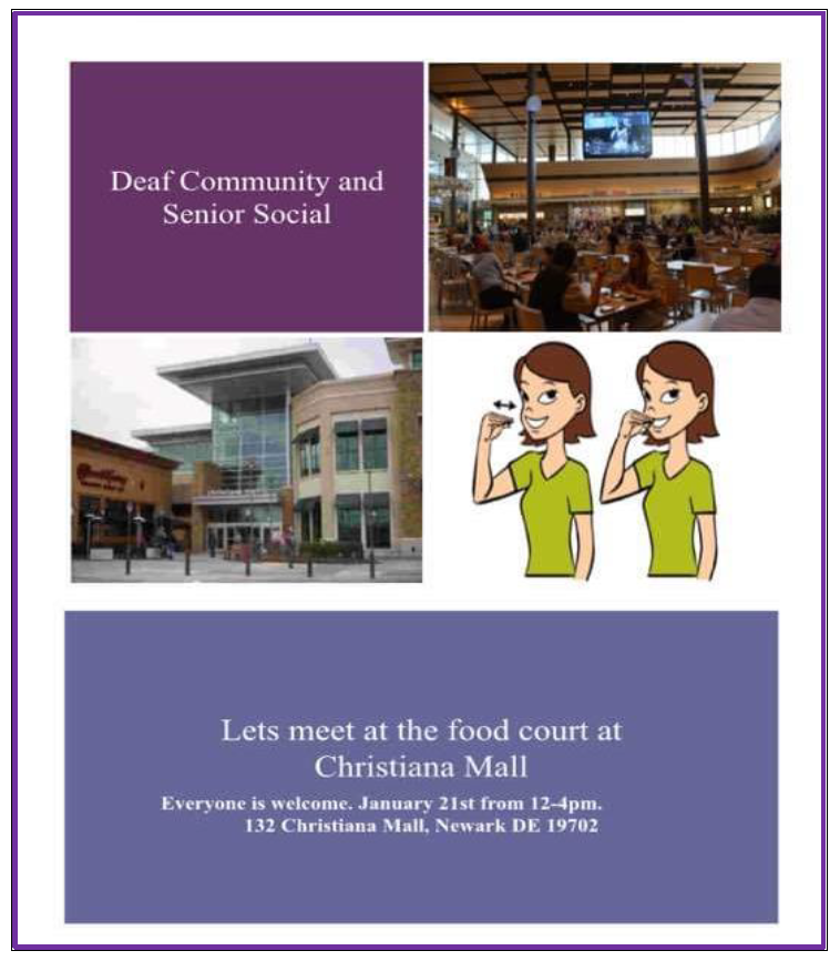 Deaf Social at Christiana Mall, Jan 21, 2019 at 12pm