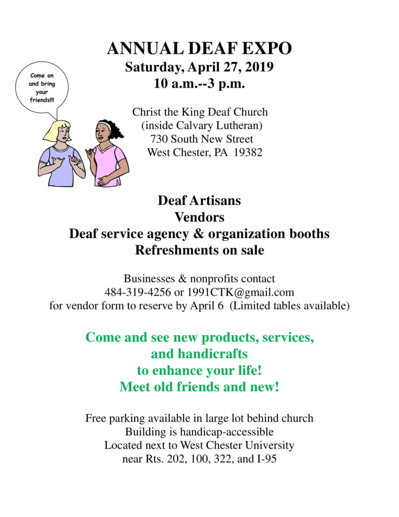 April 27, 2019 10a-3p at Christ the King Deaf Church