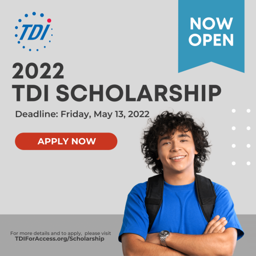 2022 TDI Scholarship, Deadline Friday May 13, 2022.  Apply now (click link for more info)