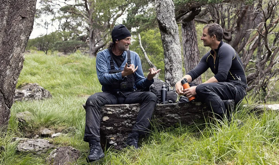 Troy Kotsur and Bear Grylls on Running Wild, courtesy of the National Geographic