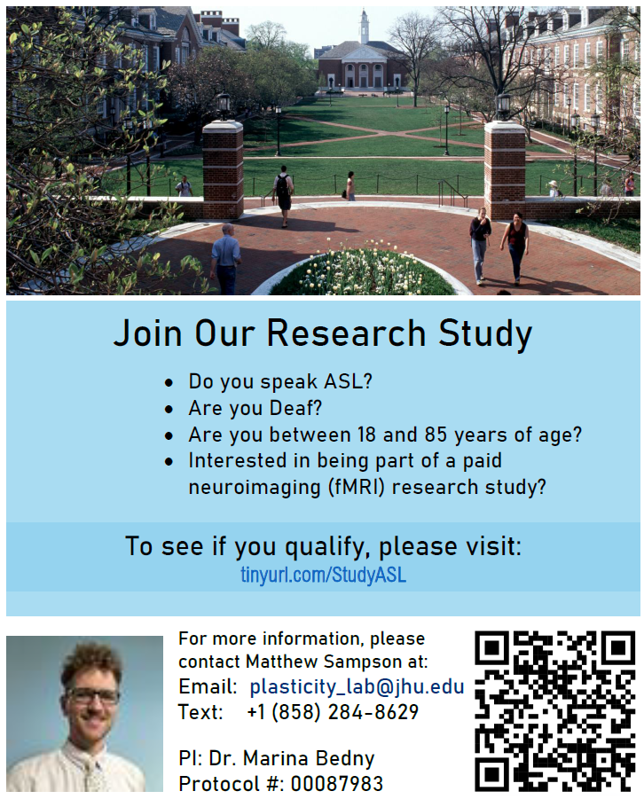 Join our Research Study with JHU using an MRI.  See details below.