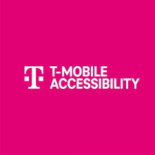 T-Mobile Accessibility logo with white lettering on hot pink background