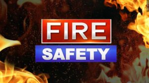 Fire Safety (words shown with flaming fire around it - from MGN)